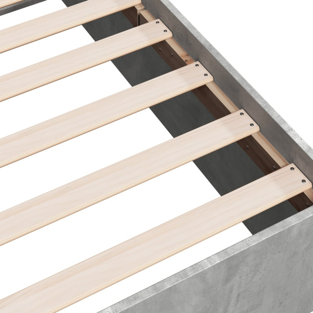 Produktbild för Sängram betonggrå 100x200 cm konstruerad trä