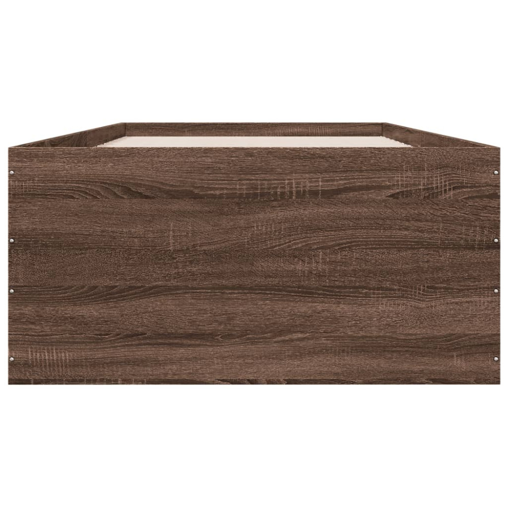 Produktbild för Sängram brun ek 100x200 cm konstruerad trä
