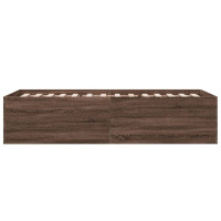 Produktbild för Sängram brun ek 100x200 cm konstruerad trä