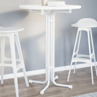 Produktbild för Matbord vit Ø80x110 cm konstruerat trä och stål