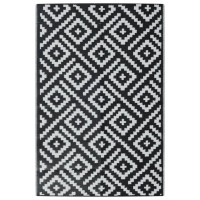 Produktbild för Utomhusmatta ARAKIL vit och svart 120x180 cm PP