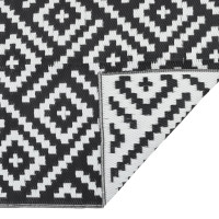 Produktbild för Utomhusmatta ARAKIL vit och svart 120x180 cm PP