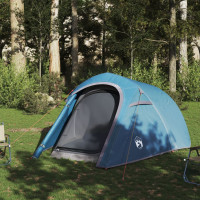 Produktbild för Campingtält tunnel 3 personer blå vattentätt
