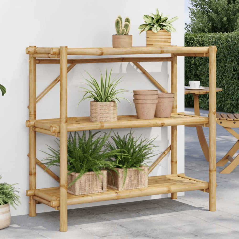 Produktbild för Bokhylla 3 hyllplan 100x40x90 cm bambu