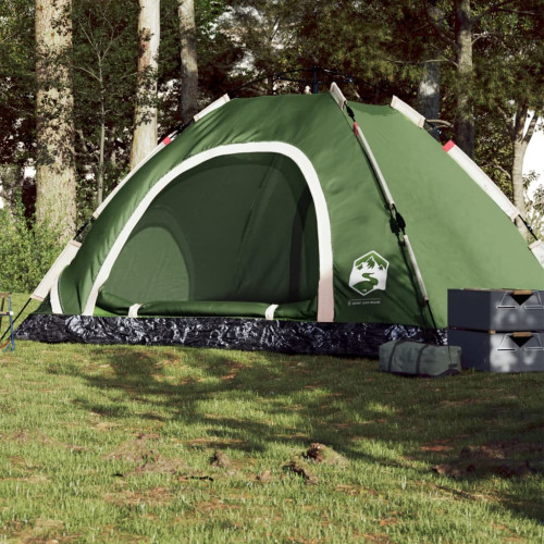 vidaXL Campingtält 5 personer grön snabbrest
