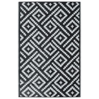 Produktbild för Utomhusmatta ARAKIL vit och svart 190x290 cm PP