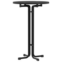Produktbild för Matbord svart Ø70x110 cm konstruerat trä och stål