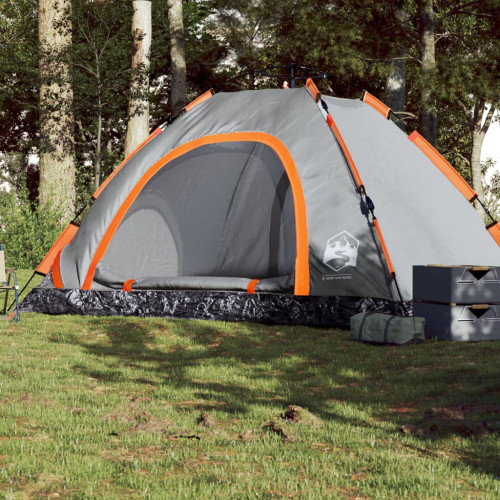 vidaXL Campingtält 5 personer grå och orange snabbrest