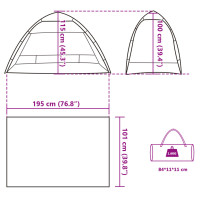 Produktbild för Strandtält 2 personer grå snabbrest vattentätt
