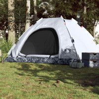 Produktbild för Campingtält 5 personer vit mörkläggningstyg snabbrest
