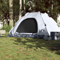 Produktbild för Campingtält 5 personer vit mörkläggningstyg snabbrest