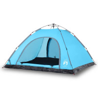Produktbild för Campingtält 5 personer blå snabbrest