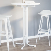 Produktbild för Matbord vit Ø70x110 cm konstruerat trä och stål