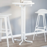 Produktbild för Matbord vit Ø60x110 cm konstruerat trä och stål