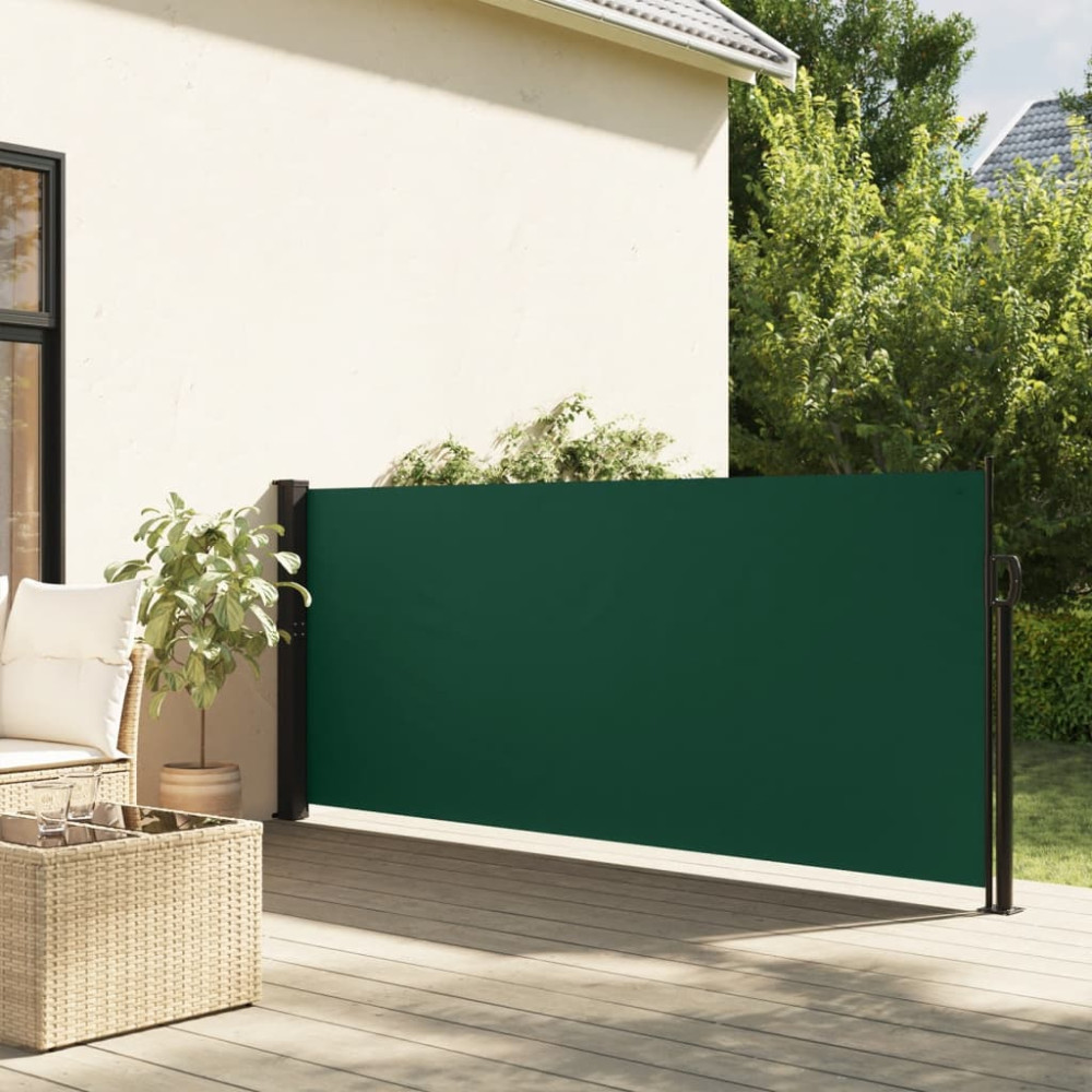Produktbild för Indragbar sidomarkis mörkgrön 100x300 cm