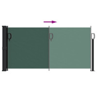Produktbild för Indragbar sidomarkis mörkgrön 100x300 cm
