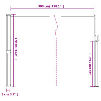 Produktbild för Infällbar sidomarkis beige 170x300 cm