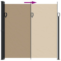 Produktbild för Indragbar sidomarkis taupe 200x300 cm