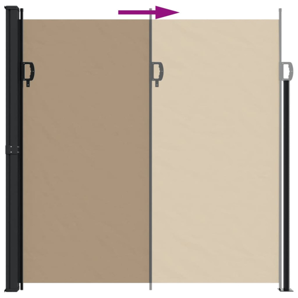 Produktbild för Indragbar sidomarkis taupe 200x500 cm
