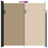 Produktbild för Indragbar sidomarkis taupe 200x500 cm