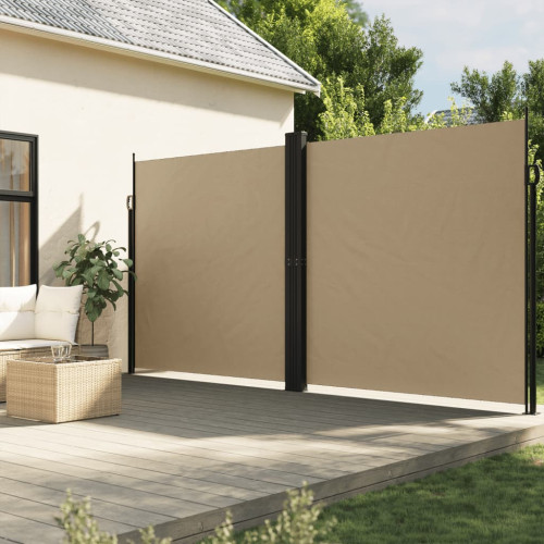 vidaXL Infällbar sidomarkis beige 200x1200 cm