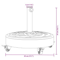 Produktbild för Parasollfot med hjul för Ø38 / 48 mm stolpar 27 kg rund