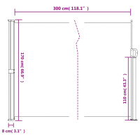 Produktbild för Infällbar sidomarkis taupe 170x300 cm