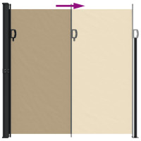 Produktbild för Indragbar sidomarkis beige 200x300 cm