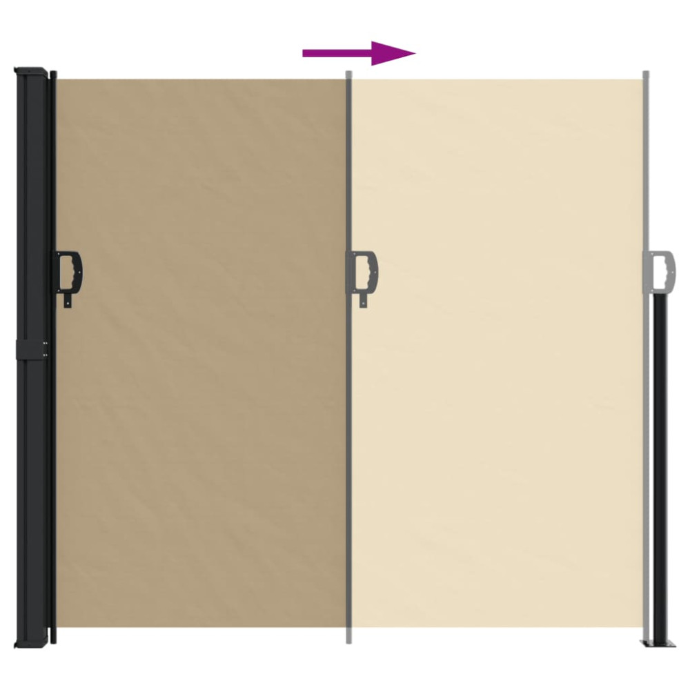 Produktbild för Infällbar sidomarkis beige 180x600 cm