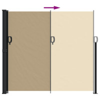 Produktbild för Infällbar sidomarkis beige 180x600 cm