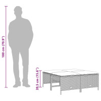 Produktbild för Trädgårdspallar med dynor 4 st beige konstrotting