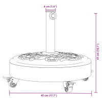 Produktbild för Parasollfot med hjul för Ø38 / 48 mm stolpar 27 kg rund