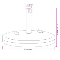 Produktbild för Parasollfot med handtag för Ø38 / 48 mm stolpar 25 kg rund
