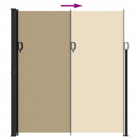 Produktbild för Indragbar sidomarkis beige 220x300 cm