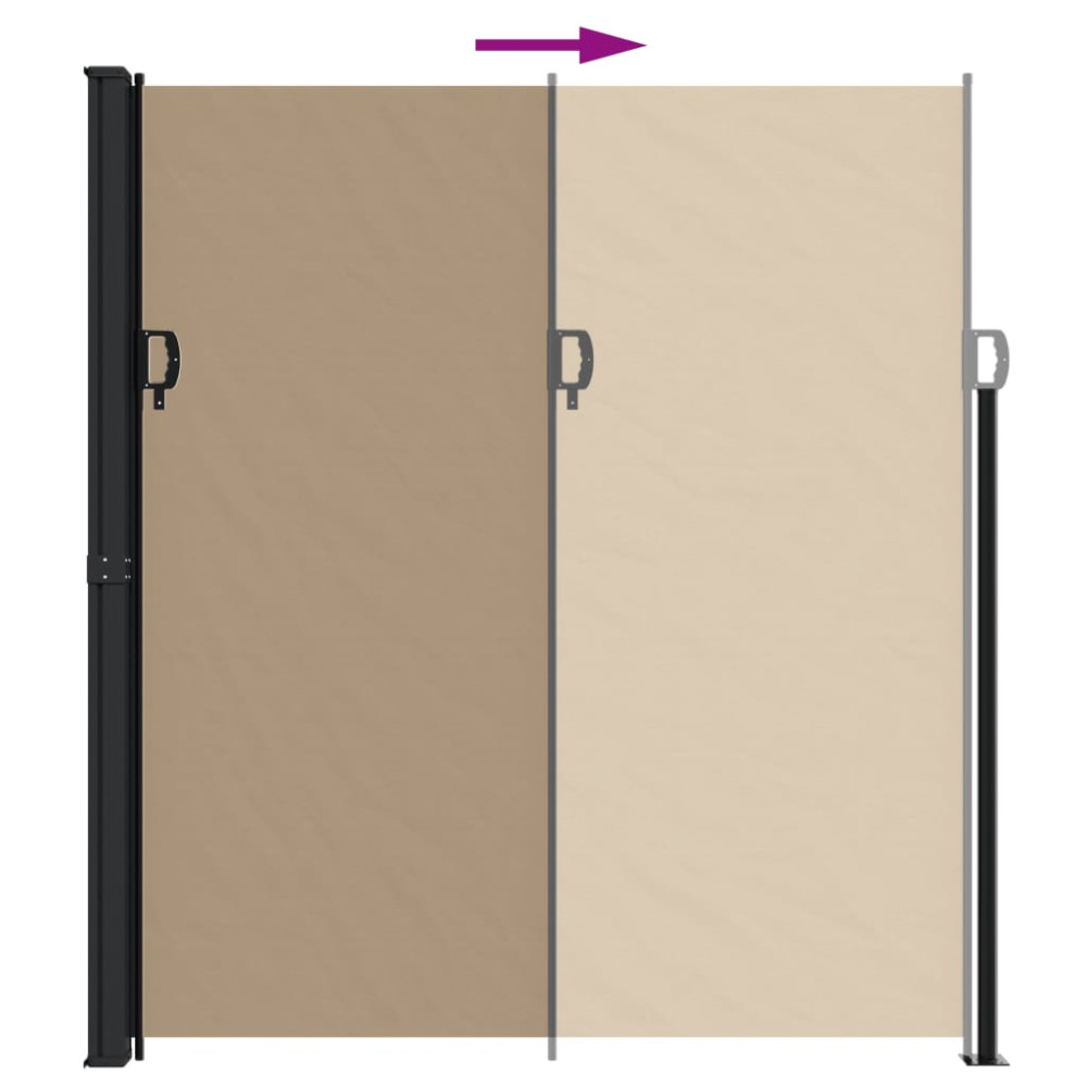 Produktbild för Indragbar sidomarkis taupe 220x500 cm