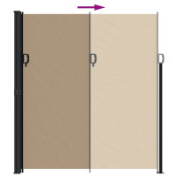 Produktbild för Indragbar sidomarkis taupe 220x500 cm