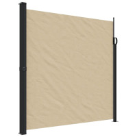 Produktbild för Indragbar sidomarkis beige 200x500 cm