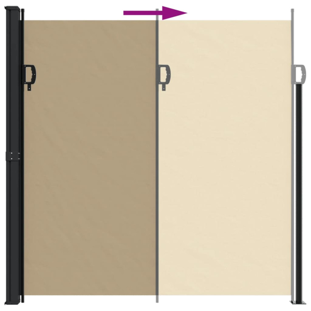 Produktbild för Indragbar sidomarkis beige 200x500 cm