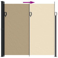 Produktbild för Indragbar sidomarkis beige 200x500 cm