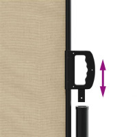 Produktbild för Indragbar sidomarkis beige 200x500 cm