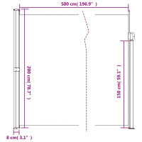 Produktbild för Indragbar sidomarkis beige 200x500 cm