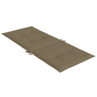 Produktbild för Stolsdynor högt ryggstöd 2 st melerad taupe 120x50x4 cm tyg