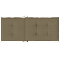 Produktbild för Stolsdynor högt ryggstöd 2 st melerad taupe 120x50x4 cm tyg