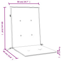 Produktbild för Stolsdynor lågt ryggstöd 4 st melerad antracit 100x50x4 cm tyg