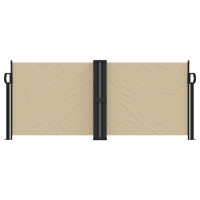 Produktbild för Infällbar sidomarkis beige 100x600 cm