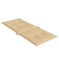 Produktbild för Stolsdynor högt ryggstöd 6 st melerad beige 120x50x4 cm tyg