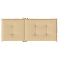 Produktbild för Stolsdynor högt ryggstöd 6 st melerad beige 120x50x4 cm tyg