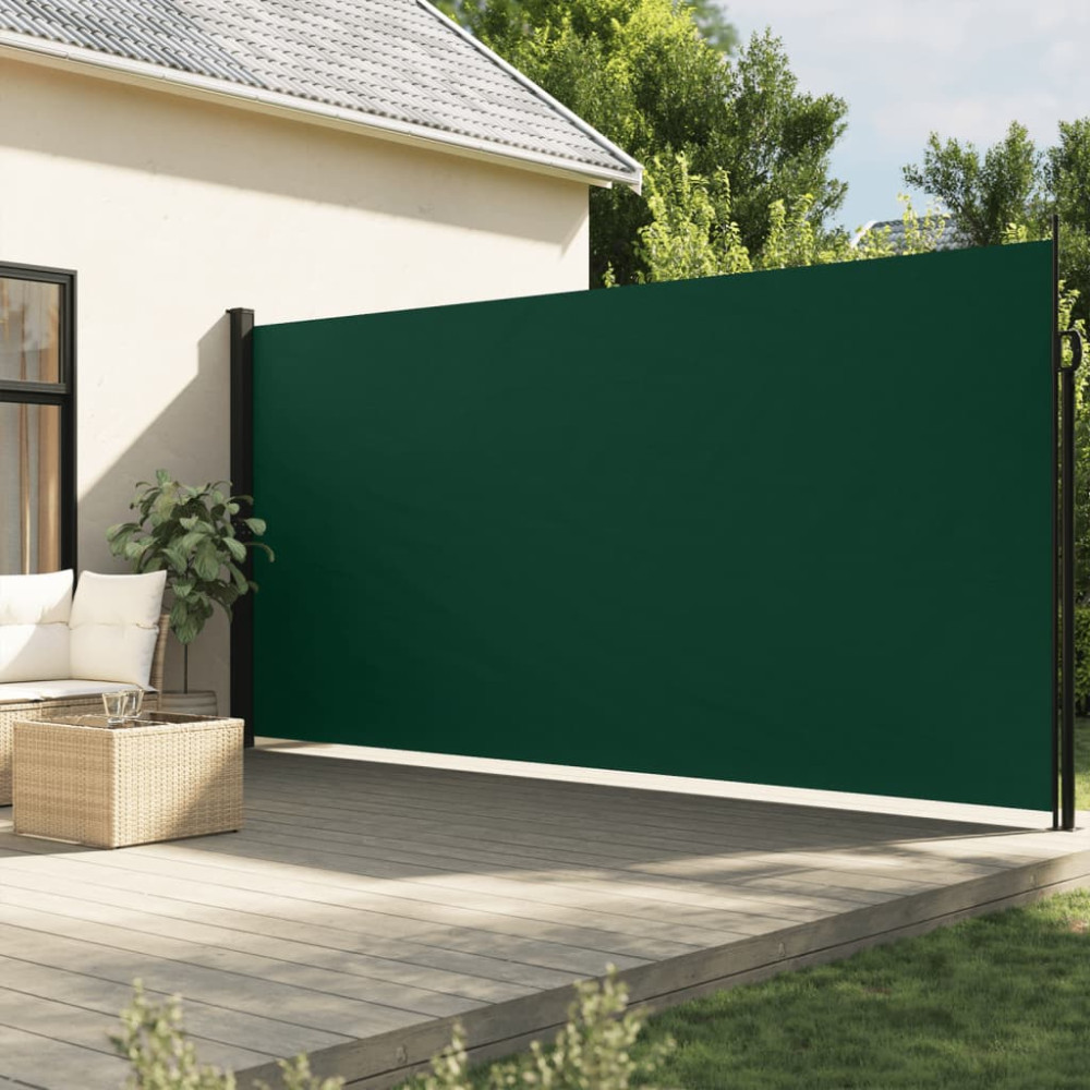 Produktbild för Infällbar sidomarkis mörkgrön 220x600 cm
