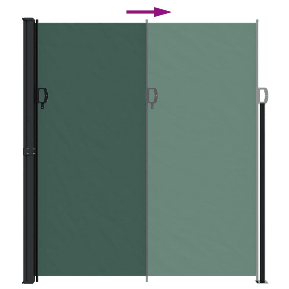 Produktbild för Infällbar sidomarkis mörkgrön 220x600 cm