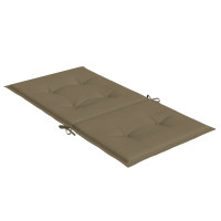 Produktbild för Stolsdynor lågt ryggstöd 4 st melerad taupe 100x50x4 cm tyg